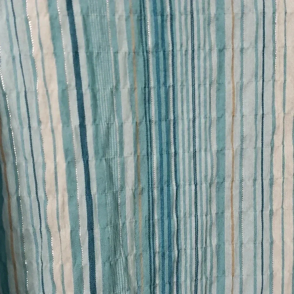 JM Collection Blue Button Down - Picture 9 of 13
